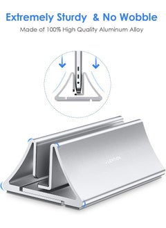 Aluminum Space Saving Vertical Desktop Stand Compatible For Macbook Air Pro 13 15 Macbook 12 Ipad Pro 12.9 Surface Book Chromebook And 11 To 17 Inch Laptops Silver - pzsku/Z79DD3A1020DECE66BDEAZ/45/_/1740916937/6a23b352-89a9-4761-a098-ca471091dc76