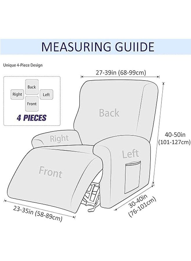 4-قطعة كرسي تمتد أريكة الشريحة كرسي غطاء 1-مقاعد أريكة الغطاء الواقي أثاث ناعم الغطاء الواقي مع مرونة غطاء مقعد الجاكار نمط (أوف وايت) - Image 5