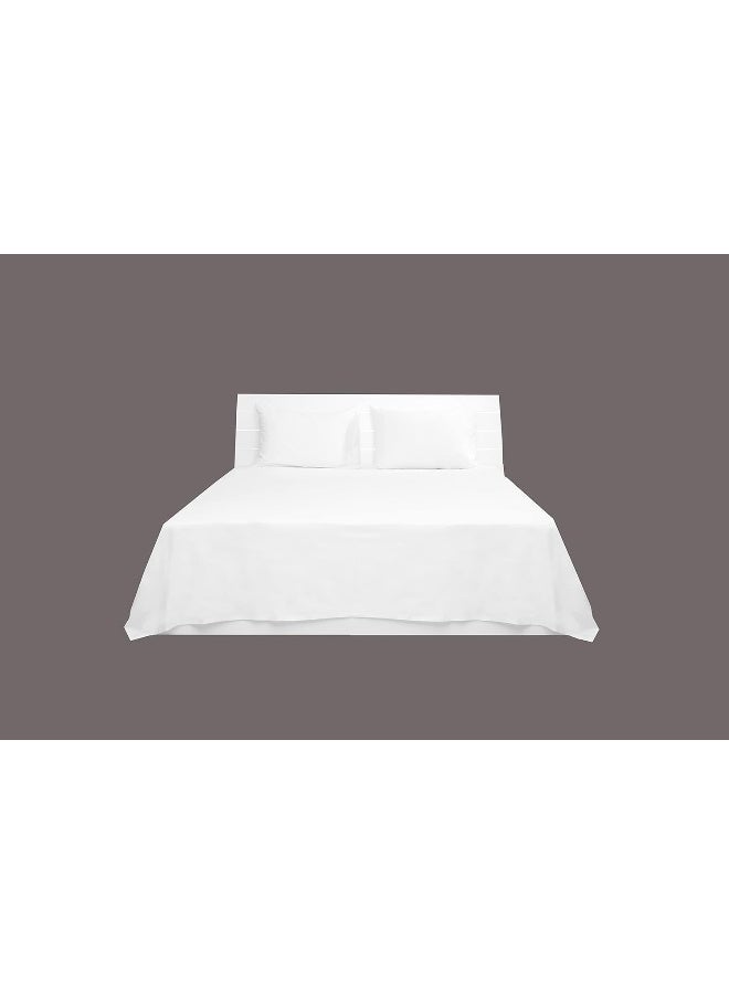 Hotel Linen Klub 2-Piece Single Bed Sheet Set - 1 Bed Sheet + 1 Pillowcase, 100% Cotton, 250 Thread Count Cool and Breathable Fabric for Ultimate Comfort Experience, White - Image 4