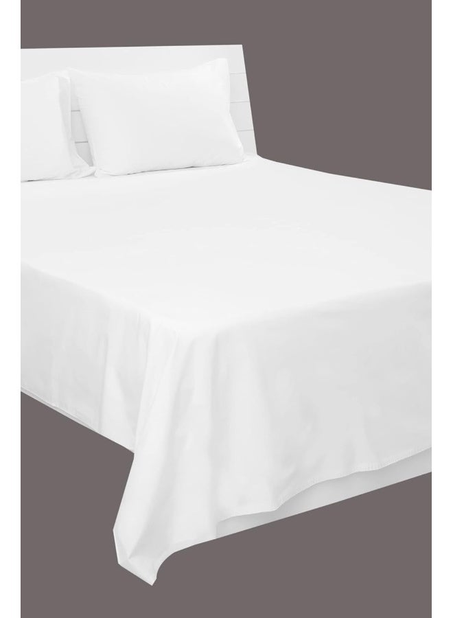 Hotel Linen Klub 2-Piece Single Bed Sheet Set - 1 Bed Sheet + 1 Pillowcase, 100% Cotton, 250 Thread Count Cool and Breathable Fabric for Ultimate Comfort Experience, White - Image 3