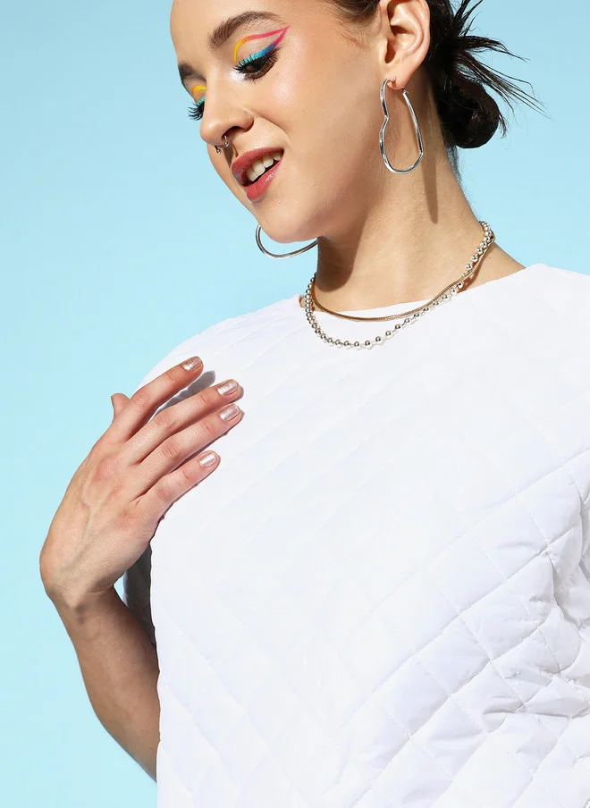 SASSAFRAS White Bodycon Mini Dress for Women