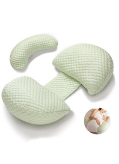 GGEROU Pregnancy Pillow for Women, Soft Pregnancy Pillow, Back, Hip, Leg Support, Maternity Pillow with Removable and Adjustable Pillow Cover, Green  - Image 1