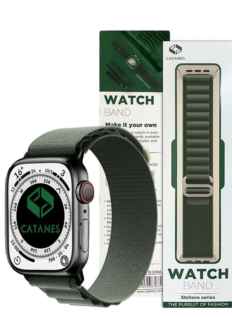 CATANES Alpine Loop Compatible with Apple Watch Band 38mm, Nylon Wristband,Green  - Image 5