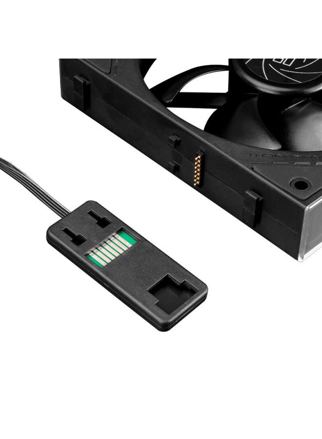 Thermalright Tl-m12q X3 12cm Pure Black Pressure Fan, Wireless Cable-free Case Fan, Building Block Fan, 2000 Rpm Pwm, Color-changing Frameless Mirror - Image 4