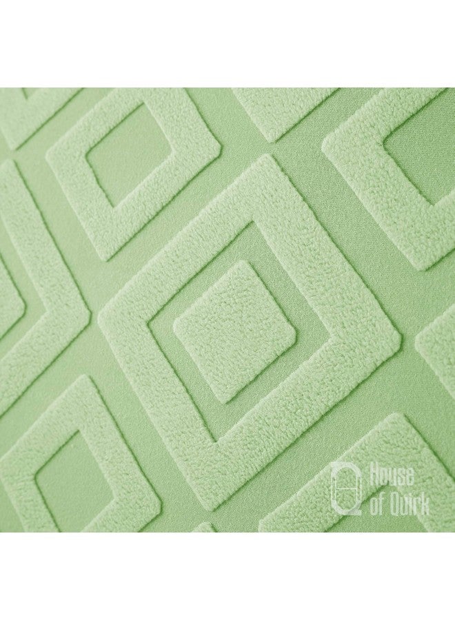 هاوس أوف كويرك غطاء أريكة House of Quirk Universal مزدوج المقعد من القماش الجاكار بملمس ماسي 220 جرام لكل متر مربع غطاء ناعم الملمس للأريكة غطاء أريكة مرن قابل للتمدد (أخضر، 145-185 سم) - Image 4