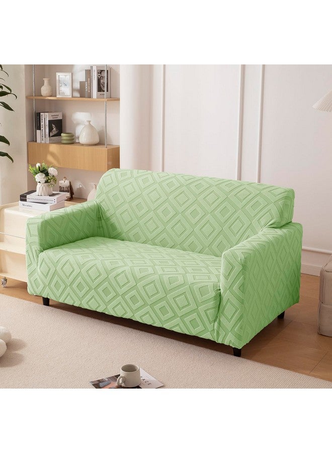 هاوس أوف كويرك غطاء أريكة House of Quirk Universal مزدوج المقعد من القماش الجاكار بملمس ماسي 220 جرام لكل متر مربع غطاء ناعم الملمس للأريكة غطاء أريكة مرن قابل للتمدد (أخضر، 145-185 سم) - Image 1