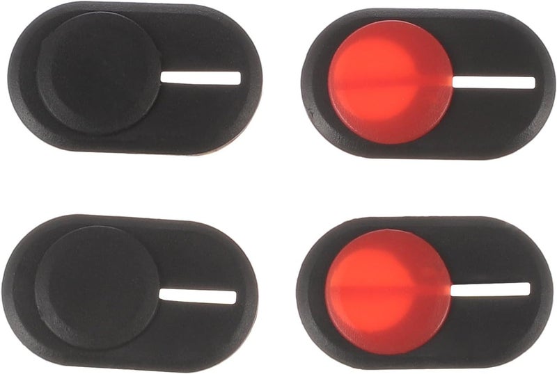 FRCOLOR 4pcs Webcam Privacy Covers for Phone and Tablet, Anti-Spying Lens Protectors, Black and Red Lens Shields for Laptop Video Privacy - Image 1