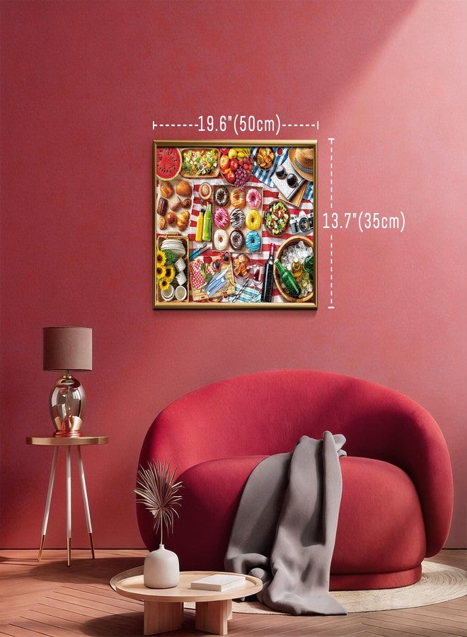 BenBen 500 Piece Puzzles for Adults, Spring Picnic Jigsaw Puzzles with Patterns on Back, Challenging Puzzles for Family Game Night Home Décor - Image 2