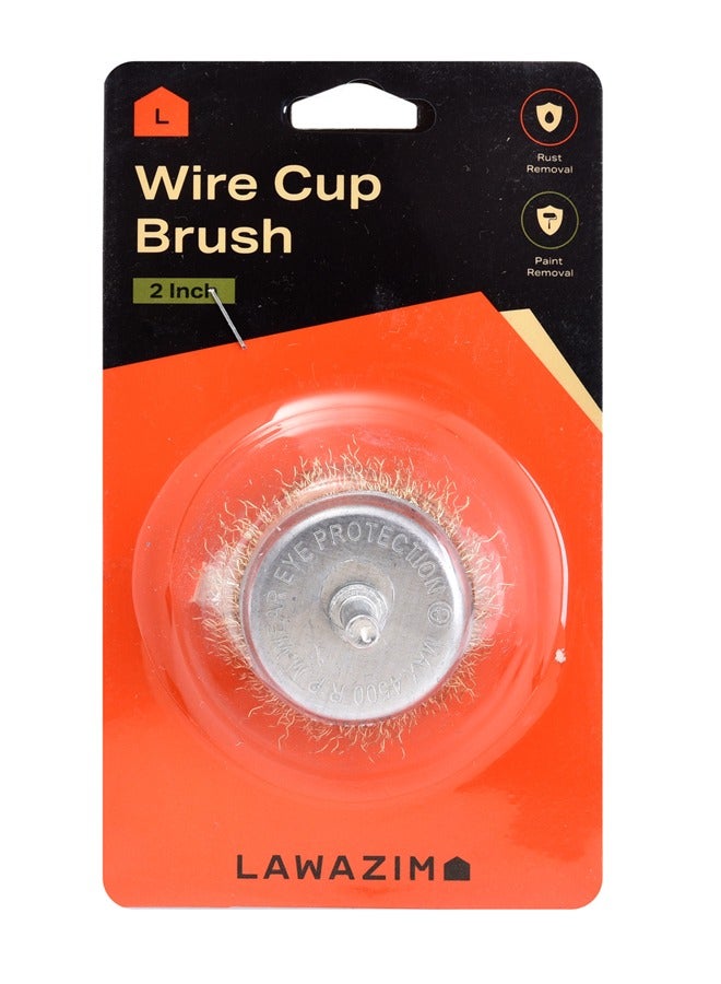 لوازم فرشاة كأسية من أسلاك نحاس 2 بوصة - ملحق فرشاة سلكية نحاسية متينة، مثالية لإزالة الصدأ، وتنظيف المعادن، وتحضير الأسطح باستخدام الأدوات الكهربائية بسرعة تصل إلى 4500 دورة في الدقيقة. - Image 5