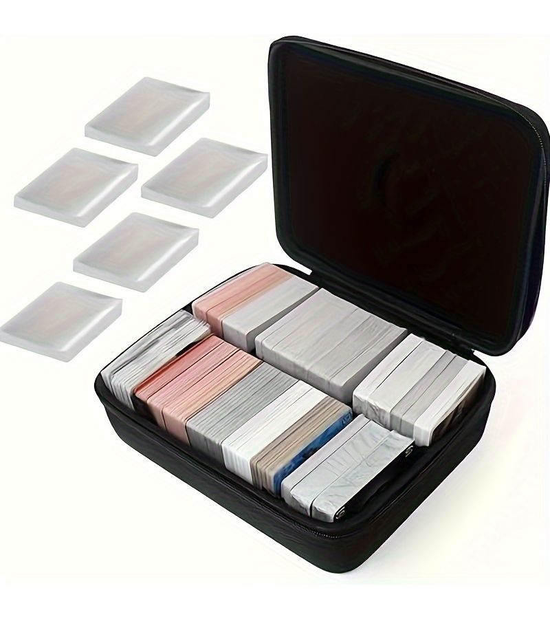 Large Capacity Trading Card Holder With Adjustable Dividers Black - Image 1