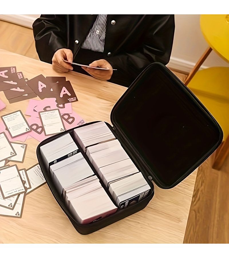 Large Capacity Trading Card Holder With Adjustable Dividers Black - Image 4