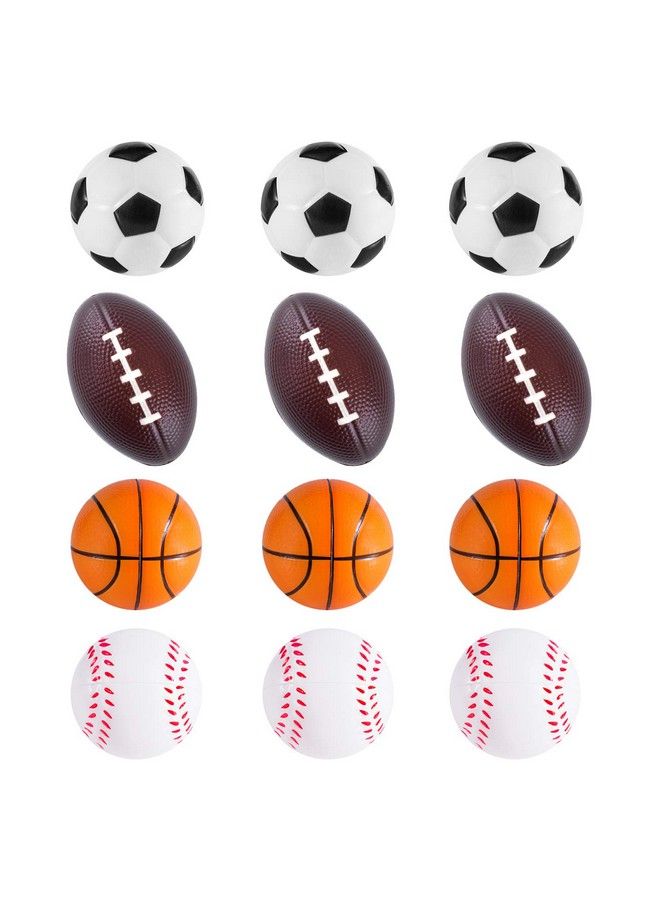 Super Z Outlet Mini Foam Sports Balls 12 Pack Balls For Kids Adults Mini Baseball Football Basketball Soccer Stress Ball Bulk Toy Little Big Game Party Decoration Balls Small Foam Relaxable Balls (Assorted) - Image 2