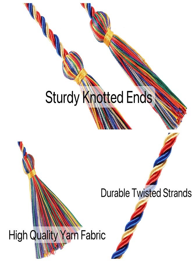 UIALECG Graduation Honor Cords, 68" Long (Blue/Red/Gold) - Image 2