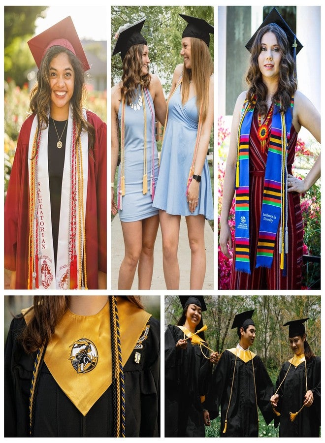UIALECG Graduation Honor Cords, 68" Long (Blue/Red/Gold) - Image 5