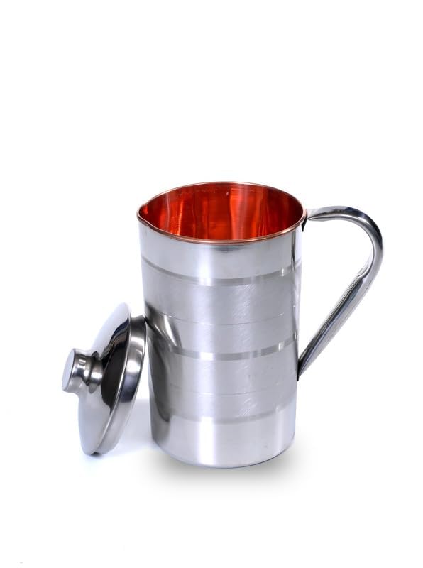 Stainless Steel Copper-Lined Pitcher with Lid, 1.5 litres  - Image 1