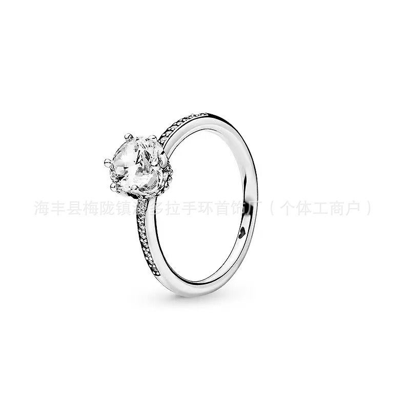 Panjia S925 Silver Elegant Luxury Diamond-Inlaid Ring - Unique Creative Design, Perfect Gift