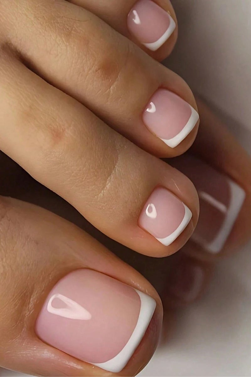 French square fake toenails. Box contains 24 nails with nail file and glue. - Image 1