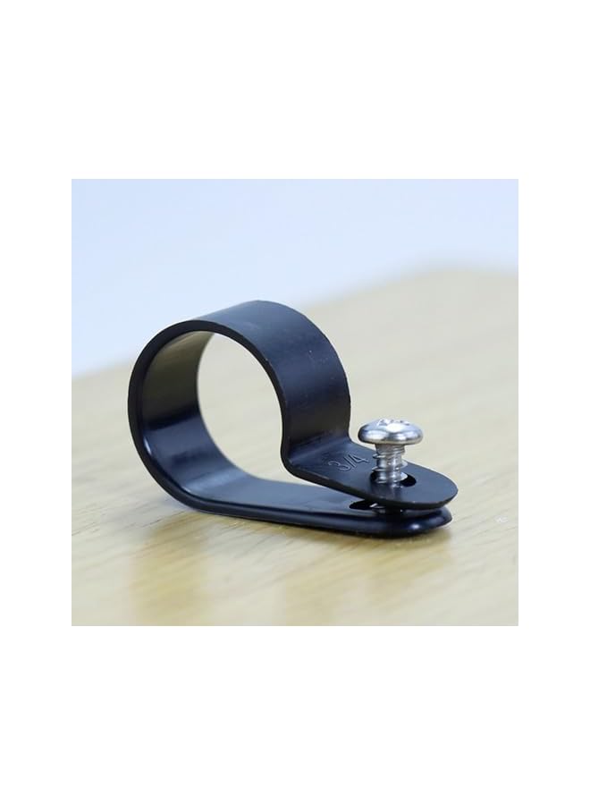 S-TOP Cable Clips,P-Style Mounting Clips for Rope Light Compatible Stainless Steel Pan Head Phillips Screws,100 Pack,Suitable for Wire Diameter 79mm,Black - Image 3