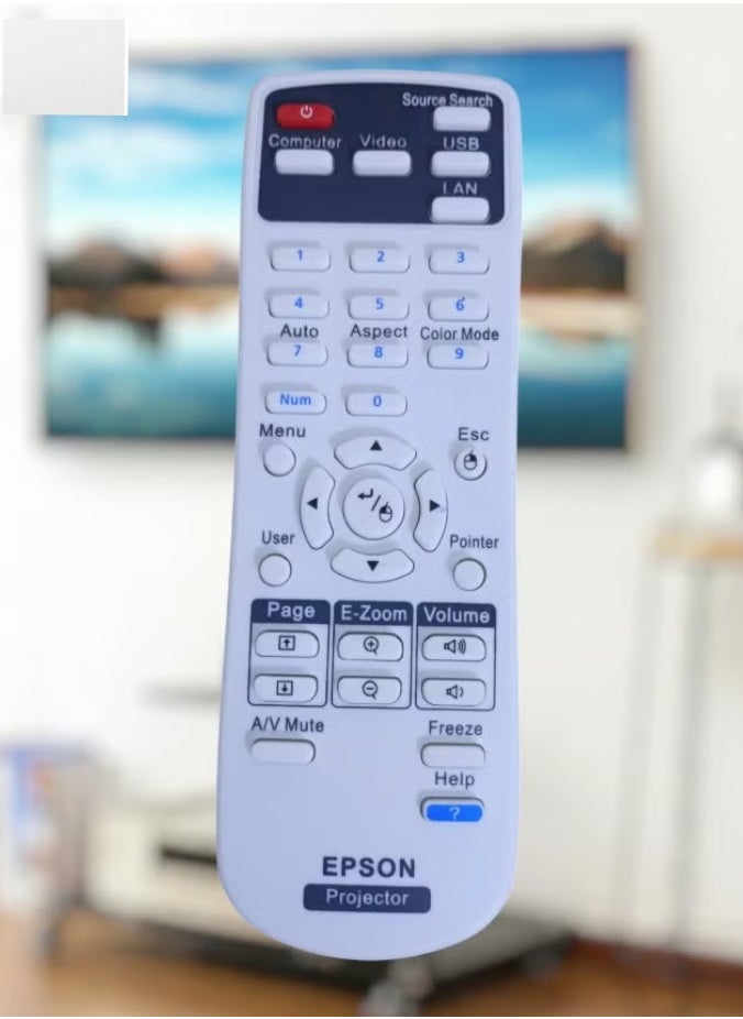 Generic - Universal Remote Control for Projector – Compatible with All Projector Models (Home Cinema, PowerLite, EB, EX, VS, BrightLink, EMP Series) – Easy Setup, No Programming Required, Long-Range, Reliable Control for Projectors - Image 1