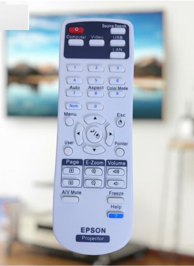 Generic - Universal Remote Control for Projector – Compatible with All Projector Models (Home Cinema, PowerLite, EB, EX, VS, BrightLink, EMP Series) – Easy Setup, No Programming Required, Long-Range, Reliable Control for Projectors - Image 1
