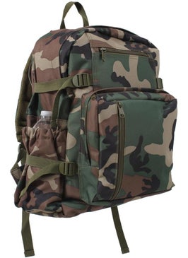 ROTHCO Woodland Camouflage Military Jumbo Canvas Shoulder Backpack 