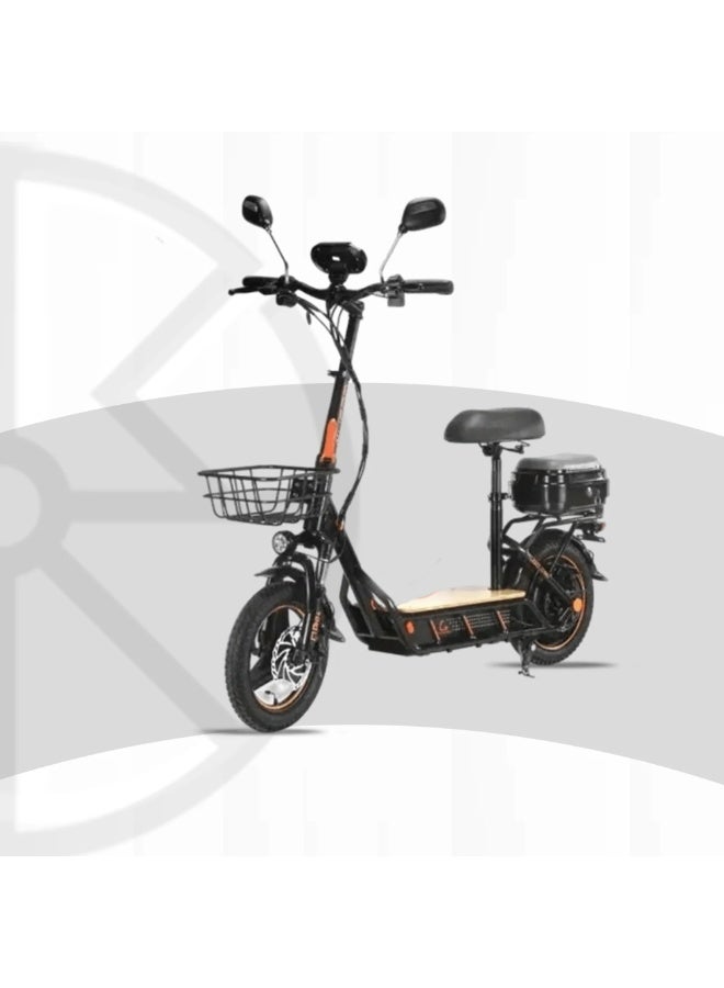 سكوتر كهربائي Kugoo C1 Pro+ مع مقعد، محرك 500 واط، مدى 45 كم، سرعة قصوى 45 كم/س، سكوتر كهربائي قابل للطي للتنقل