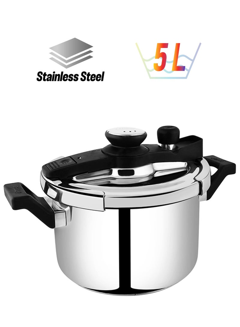 Prestige CLIP-ON Svachh Stainless Steel Pressure Cooker with Extra Glass Lid 5Liters - Image 1