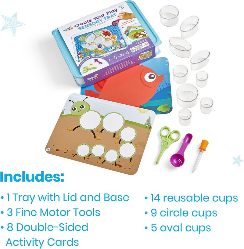 hand2mind Create Your Play Sensory Tray​, Loose Parts Play, Fine Motor Skills Toys for 3 Year Old, Scissor Skills, Occupational Therapy Tools, Sensory Trays with Lids, Preschool Learning Activities - Image 2