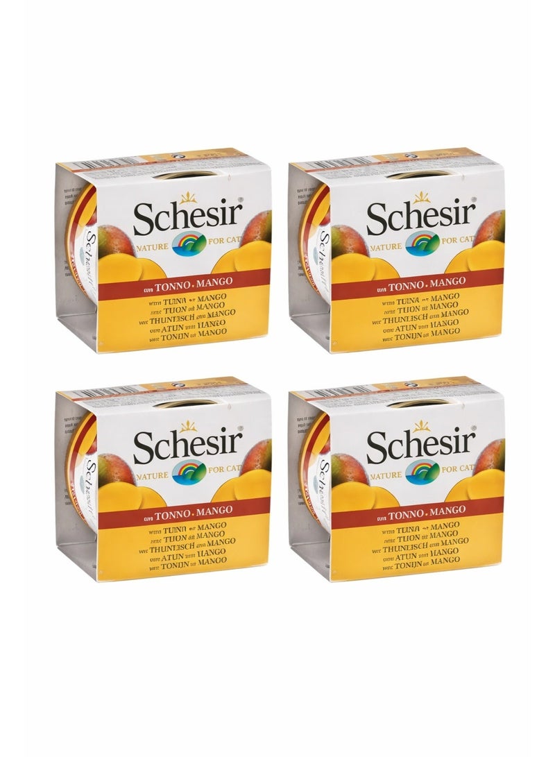 شيسر طعام شيسير الرطب للقطط البالغة مع قطع من التونة والمانجو في الجيلي 4 × 75 غرام - Image 1