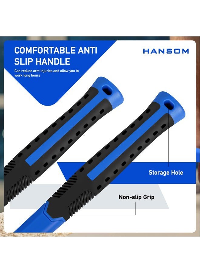 HANSOM 5-Pack Hammer Set,Rubber Mallet 32oz, Double-Faced Mallet 22oz,16oz Claw Hammer,16oz Ball Peen Hammer,3lb Sledge Hammer,Ergonomic Handle - Image 5