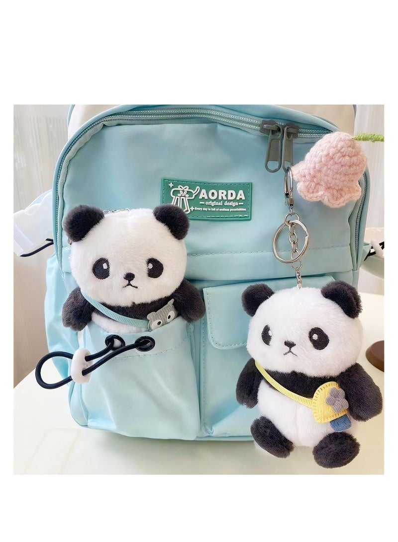 SOLARAE Panda Kawaii Plush Toy Keychain, 2PCS Fluffy and Soft Cute Pendant for Car Key Handbag Backpack Furry Animals Keyring, Convenient Snap Closure, Appropriate Size, Kids Gifts Couple Gifts Ideas - Image 5