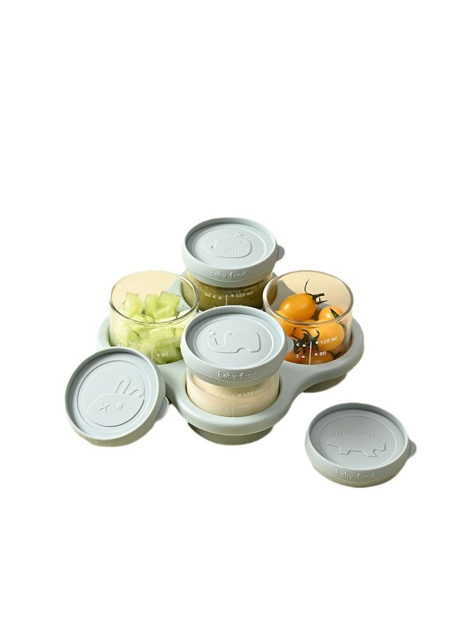 4 Pack Glass Baby Food Storage Containers with Lids, Microwavable Baby Food Storage Containers, Baby Food Freezer Tray, Glass Baby Food Jars - Image 1
