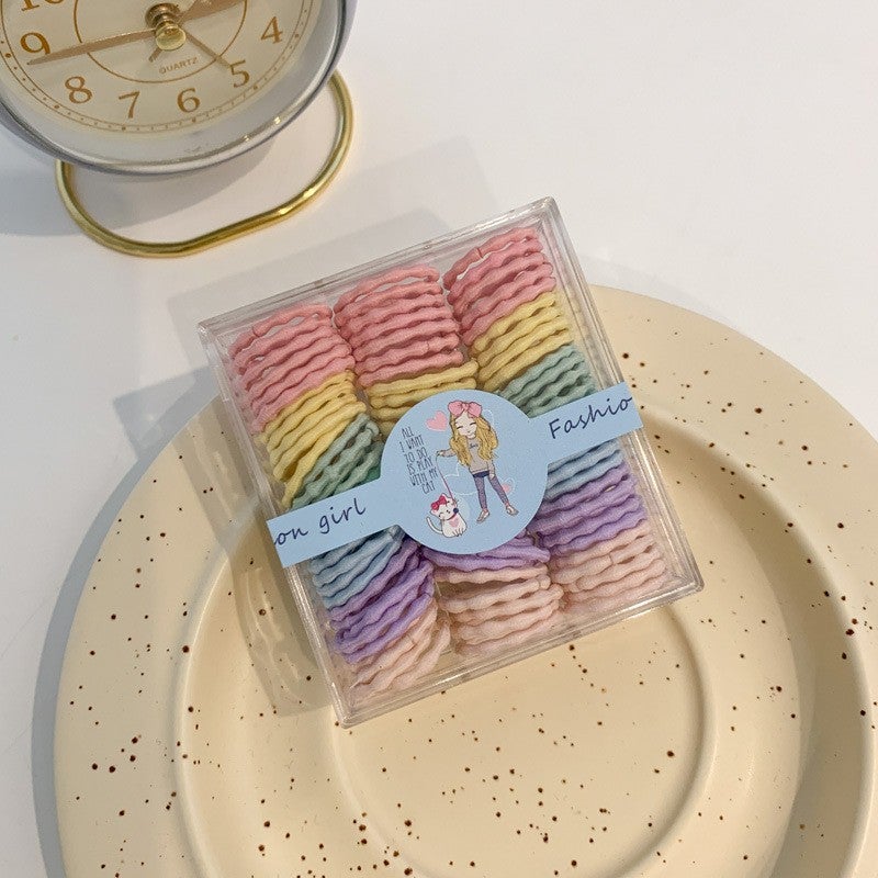 Generic Children small rubber band hair girls do not hurt small Korean head rope Korean horsetail baby hair rope thumb ring 5# light color beanie base boxed 90