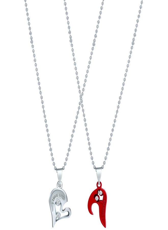 Thrillz Trendy Stylish valentine Special Couple Red Pendent For Unisex - Image 4