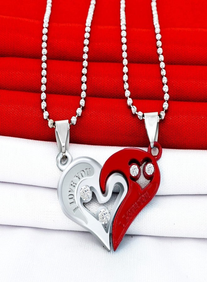 Thrillz Trendy Stylish valentine Special Couple Red Pendent For Unisex - Image 2