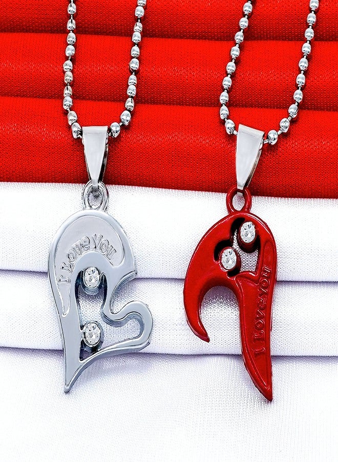 Thrillz Trendy Stylish valentine Special Couple Red Pendent For Unisex - Image 5