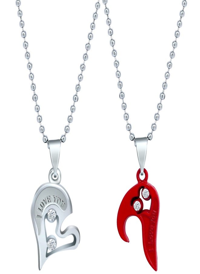 Thrillz Trendy Stylish valentine Special Couple Red Pendent For Unisex - Image 3