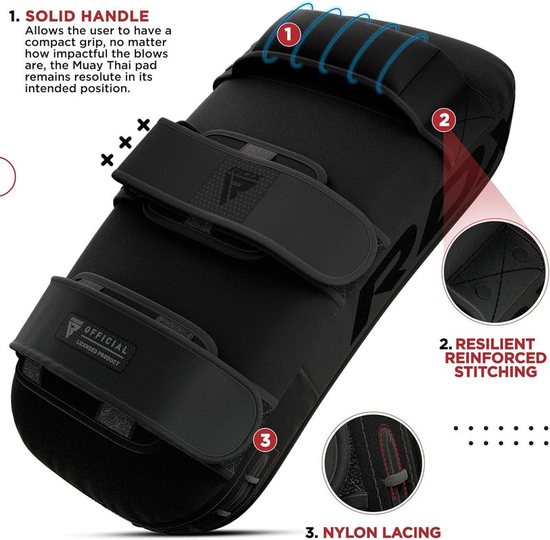 Rdx Muay Thai Pad for Training, Curved Kickboxing Kicking Strike Shield, Coaching Kick Boxing, MMA, Martial Arts, Karate, Taekwondo, Punching, Foot, Knee and Elbow Target (One Pad Only) - Image 2