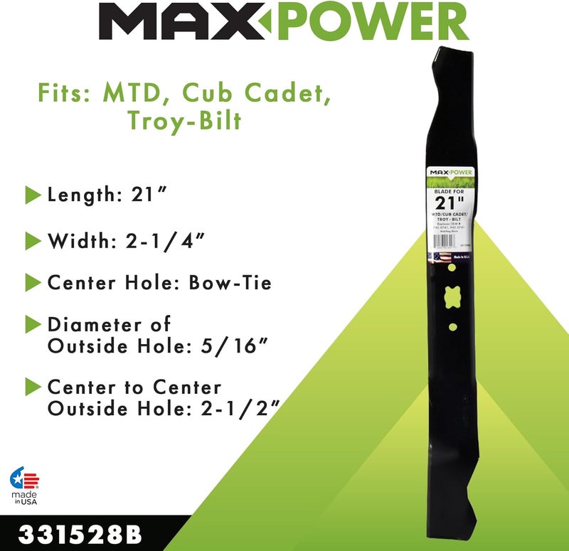 Max Power 331528B Mulching Blade for some 21 Inch Cut MTD/Cub Cadet/Troy-Bilt Replaces 742-0741, 942-0741, CMXGZAM100067 - Image 3