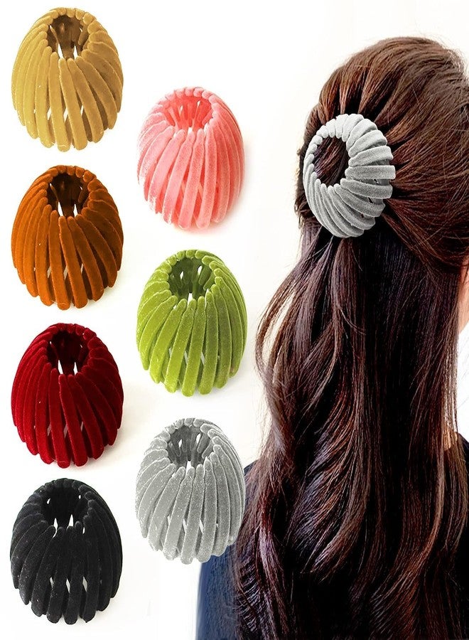 Maplekart 3 pcs of Velvet Bird Nest Magic Hair Clip,Hair Accessories for Women, Expandable Hair Bun Maker, Ponytail Holders, Hair Bun Clip Hair Clips for Women, Girls & Boys Multicolor - Image 5