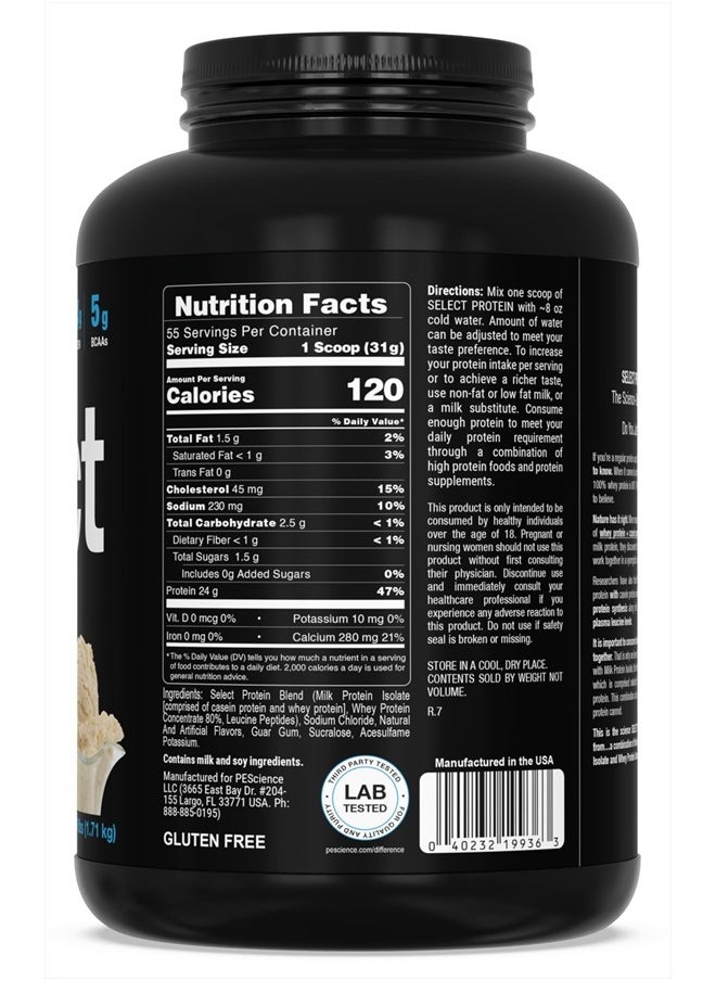 PEScience - Select Low Carb Protein Powder, Gourmet Vanilla, 55 Serving, Keto Friendly and Gluten Free - Image 1