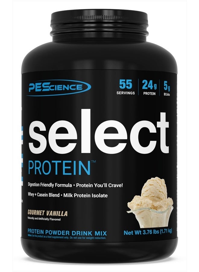 PEScience - Select Low Carb Protein Powder, Gourmet Vanilla, 55 Serving, Keto Friendly and Gluten Free - Image 1