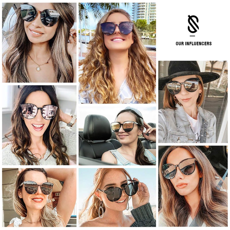 SOJOS Fashion Round Sunglasses for Women Men Oversized Vintage Shades SJ2057, Clear Green/Grey - Image 3