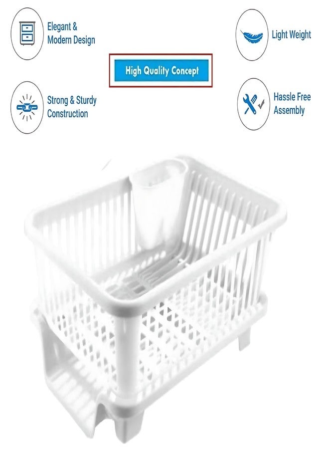 Divik 3 in 1 Sink Dish Drainer Rack Utensils Organizer Dish Holder Basket Dish Drying Rack Cutlery Storage Drain Basket - Image 5