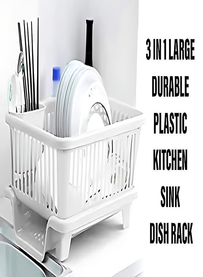 Divik 3 in 1 Sink Dish Drainer Rack Utensils Organizer Dish Holder Basket Dish Drying Rack Cutlery Storage Drain Basket - Image 3