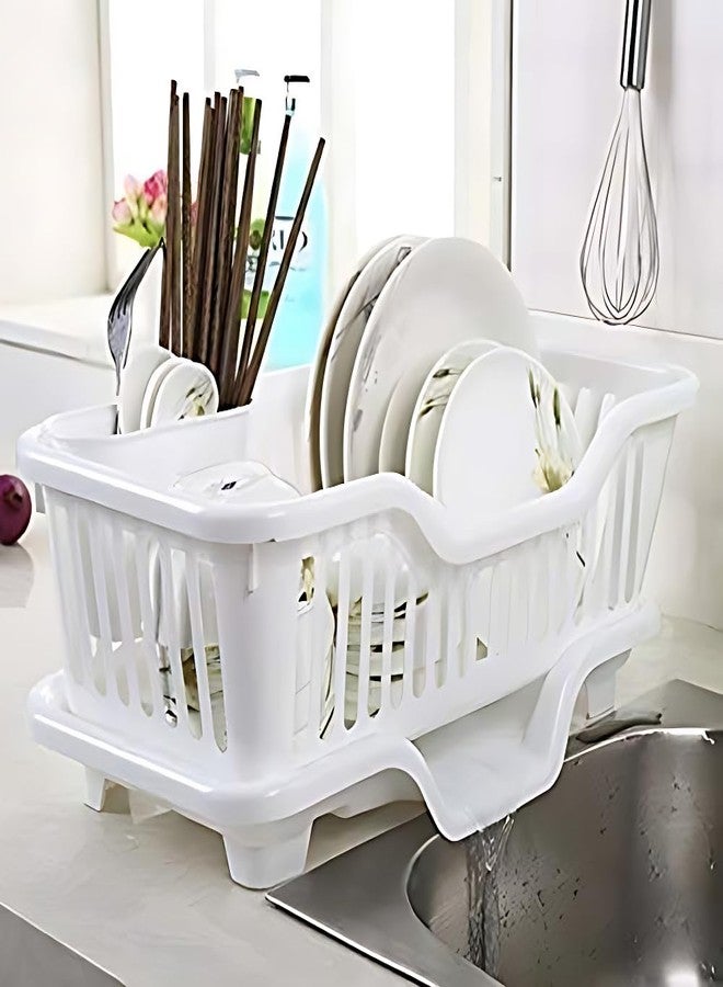 Divik 3 in 1 Sink Dish Drainer Rack Utensils Organizer Dish Holder Basket Dish Drying Rack Cutlery Storage Drain Basket - Image 2
