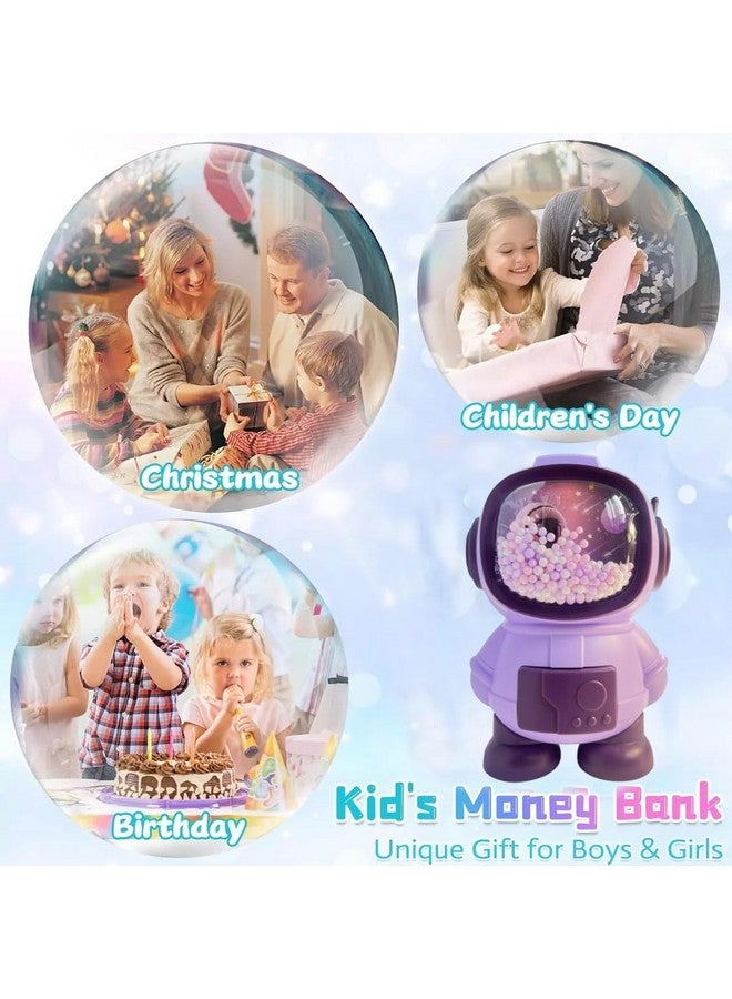 Ngel Cartoon Design Plastic Piggy Bank || Creative Cute Money Bank || Coin Saving Bank for Boys & Girls (Pack of 1) (Astronaut - Purple) - Image 5