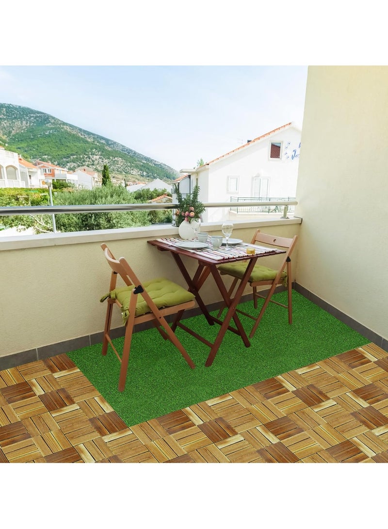 HOME TASTE Grass & Wood Interlocking Floor Tiles – Outdoor/Indoor Flooring Tiles for Balcony, Patio, Garden & Home Decor – Easy Snap-Lock Design, Weather-Resistant, Non-Slip  - Image 3