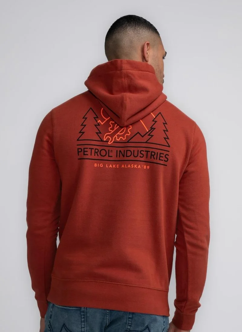 بترول اندستريز كنزة رجالي بغطاء رأس بطبعة