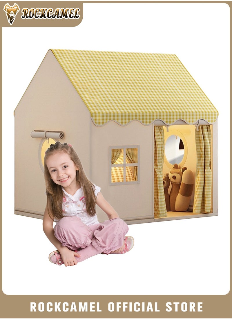 ROCKCAMEL Children's Tent With Metal Frame And Storage Bag, Indoor Boys And Girls Play House, Easy To Set Up And Fold, NO Light,Children's Birthday Holiday Gift, Kids Playhouse 120*100*130cm  - Image 1